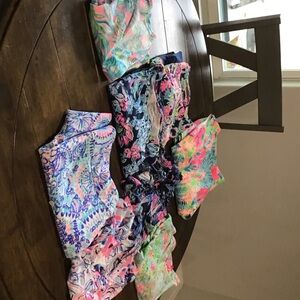 Lilly Pulitzer Vibrant Pink and Blue Patterned Fabric